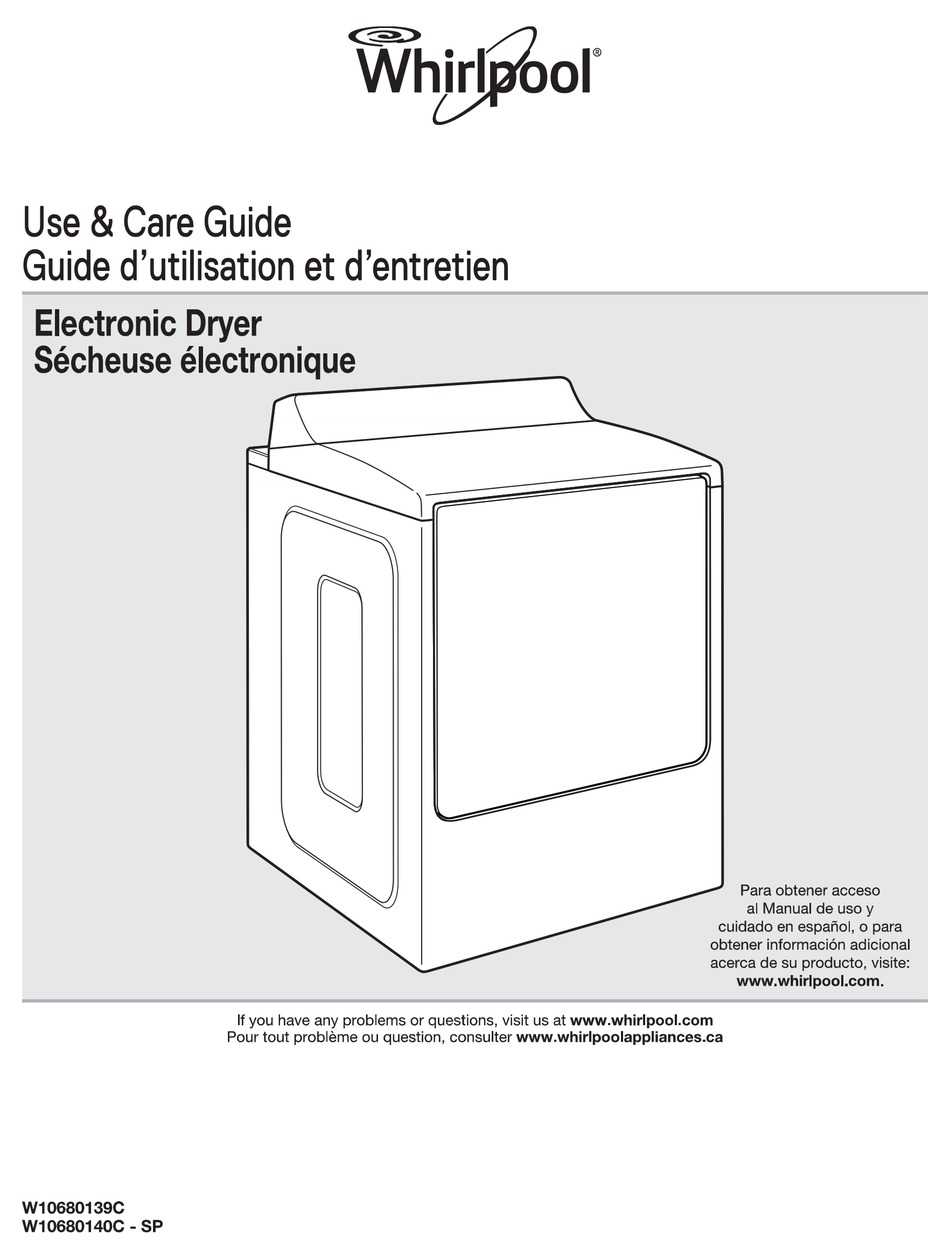 Whirlpool Wed8000dw Use And Care Manual Pdf Download Manualslib