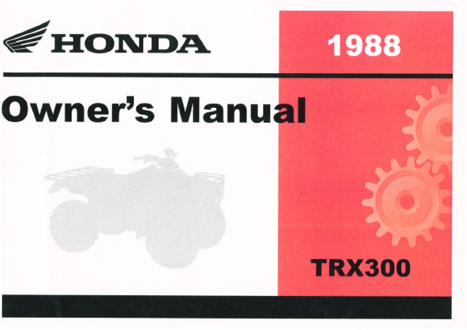 1988 honda fourtrax 300 service manual pdf download