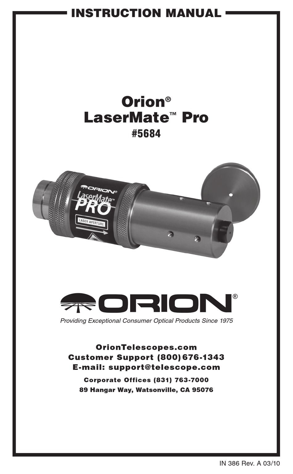 Orion Lasermate 5684 Manual Pdf Download Manualslib