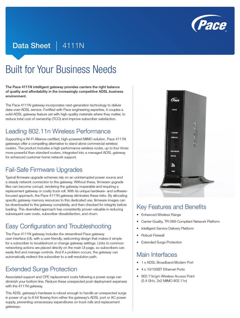 Pace 4111n Manual Pdf Download Manualslib Pace 4111n Manual Pdf Download Manualslib