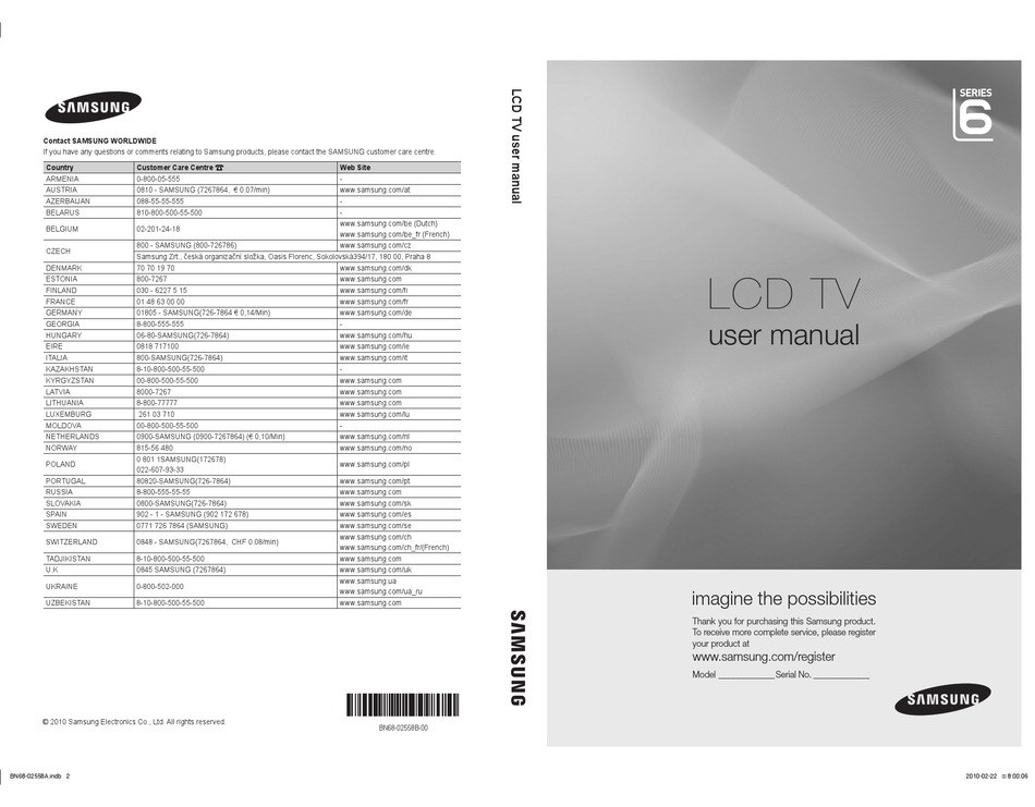 samsung led tv user manual series 6