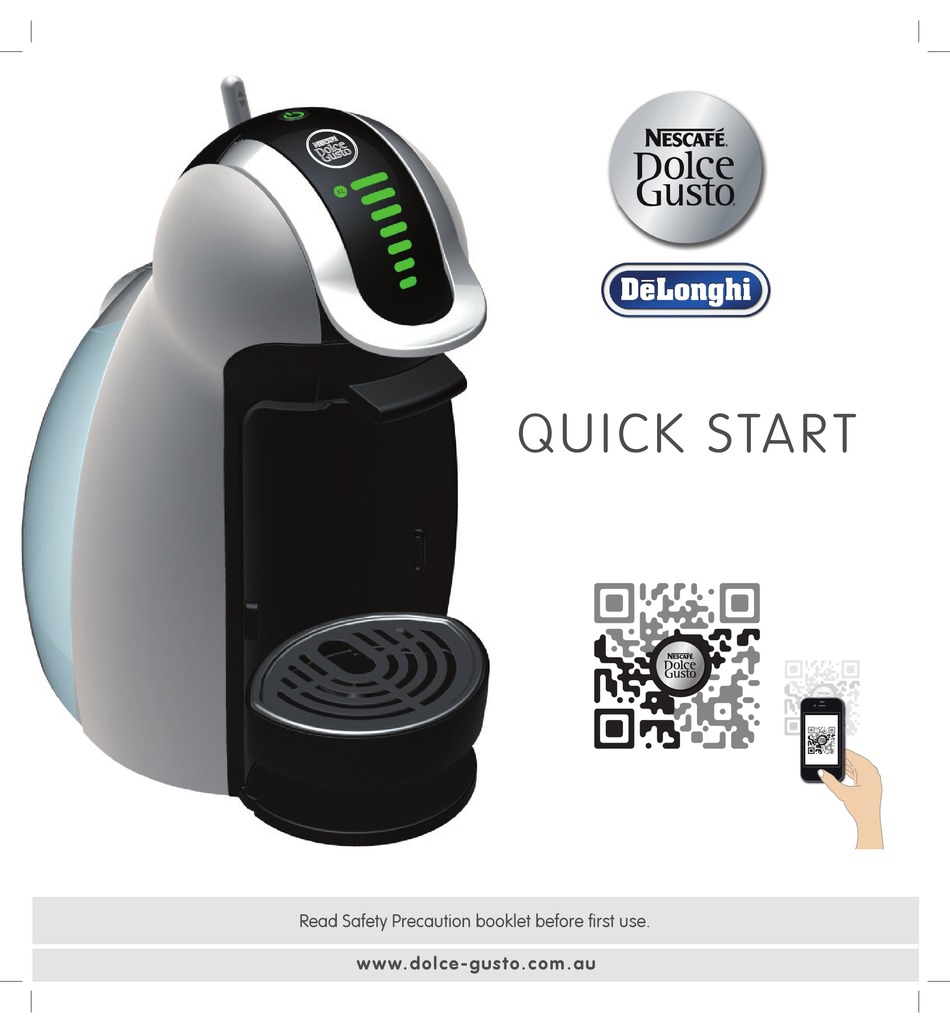 DELONGHI NESCAFE DOLCE GUSTO QUICK START MANUAL Pdf Download | ManualsLib