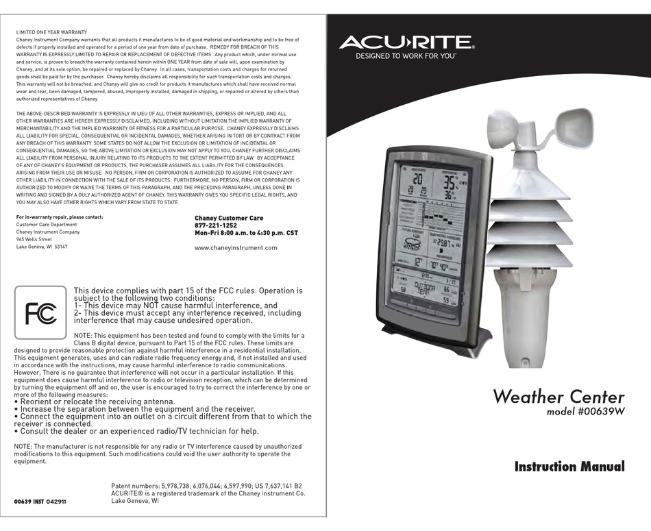 ACURITE 00639W INSTRUCTION MANUAL Pdf Download | ManualsLib