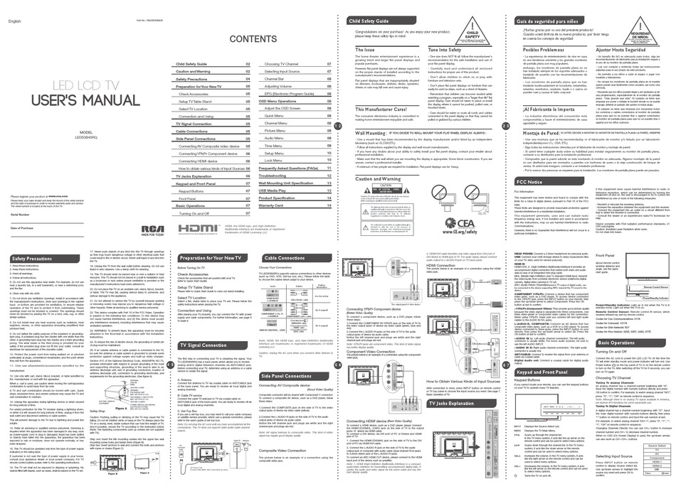 RCA LED50B45RQ USER MANUAL Pdf Download | ManualsLib