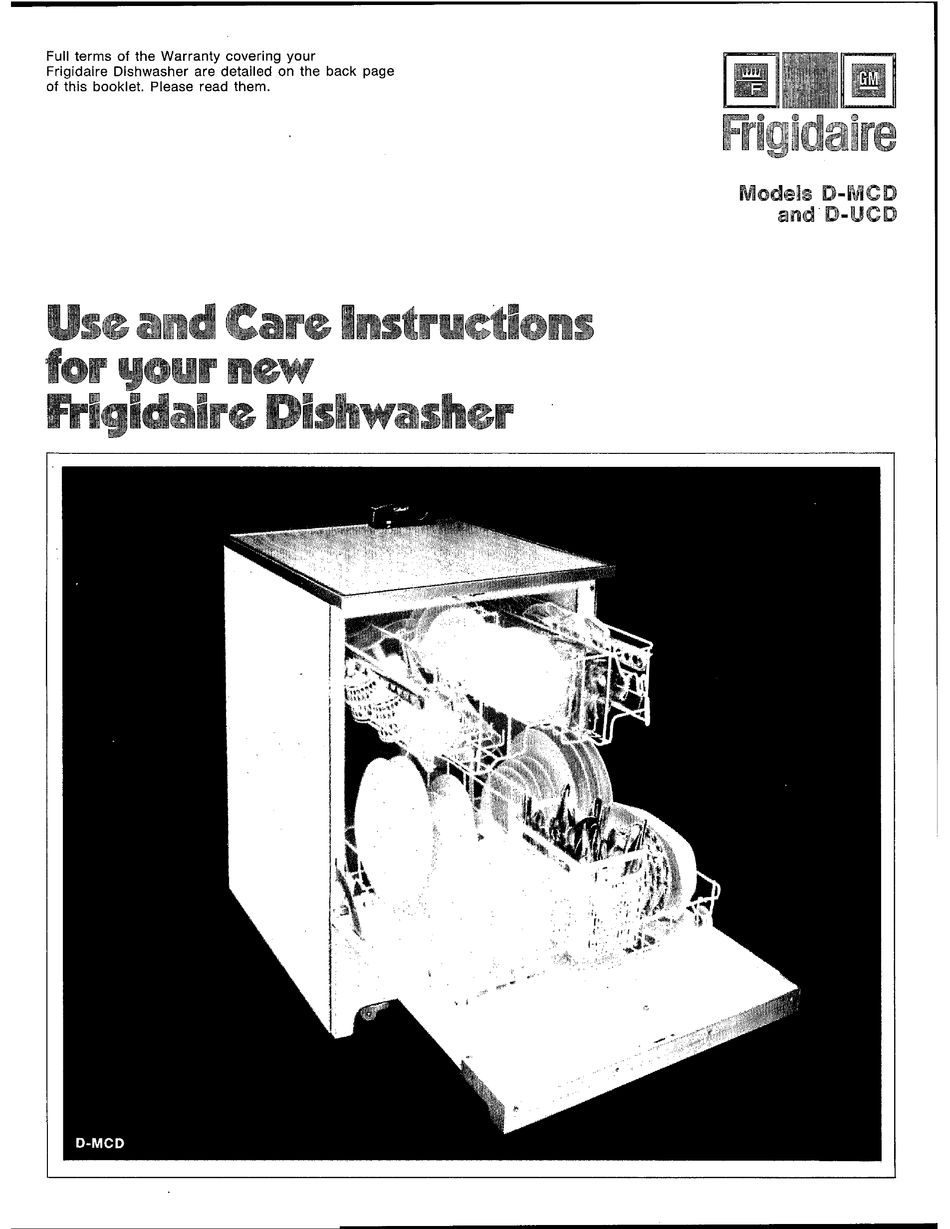 FRIGIDAIRE DMCD USE AND CARE INSTRUCTIONS MANUAL Pdf Download ManualsLib