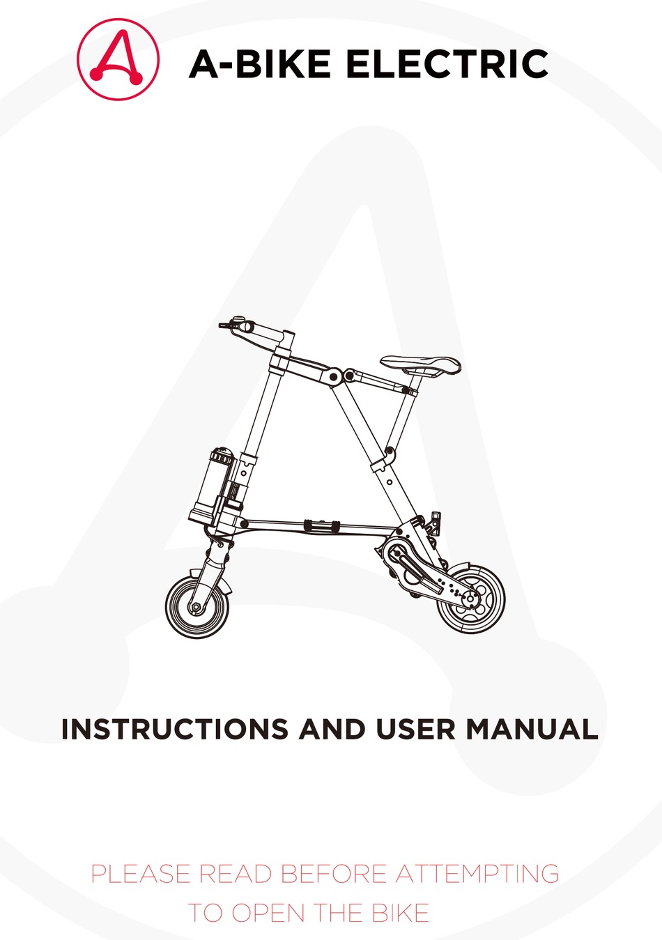 assist electric bike manual