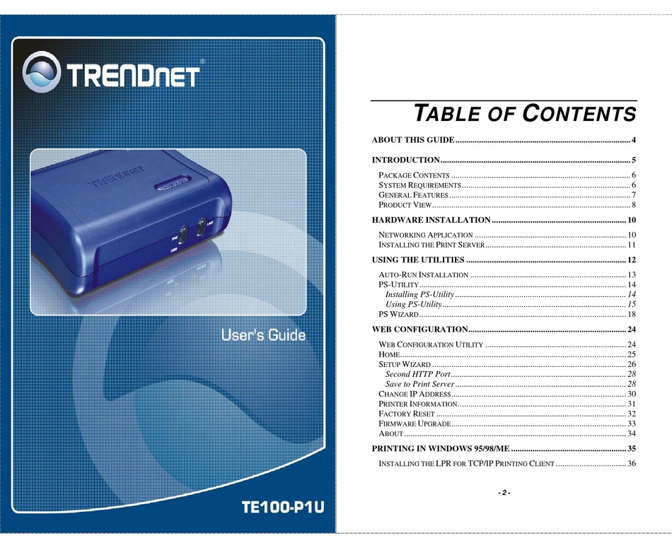 TE100P1U USER MANUAL Pdf Download ManualsLib