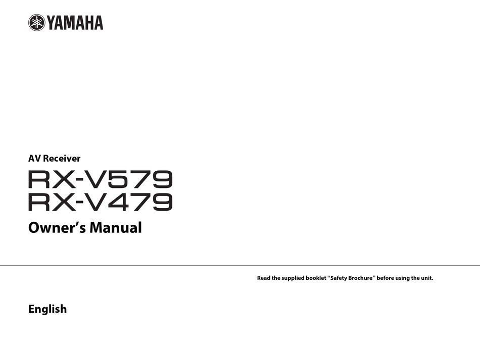 YAMAHA RX-V479 OWNER'S MANUAL Pdf Download | ManualsLib