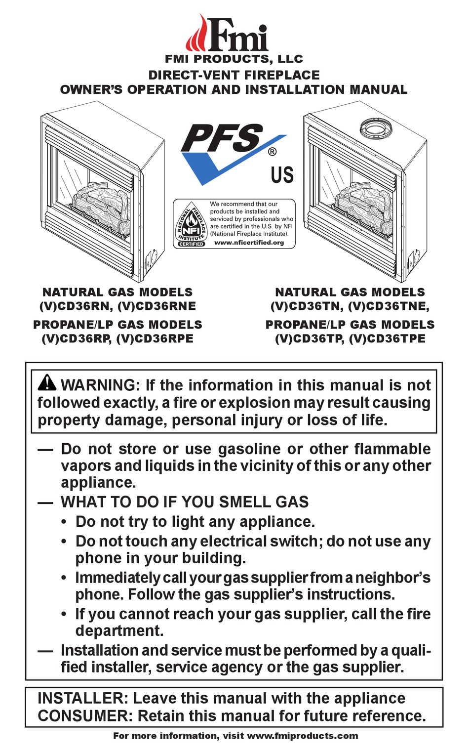 FMI CD36RN OWNER'S MANUAL Pdf Download ManualsLib