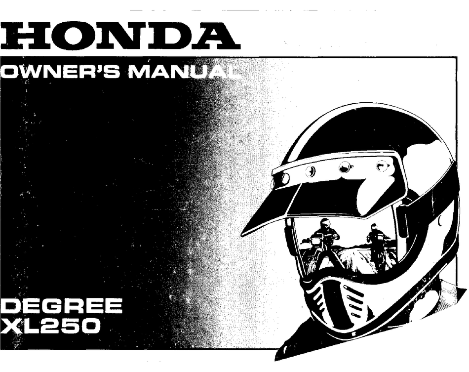 Honda Degree Xl250 Owner S Manual Pdf