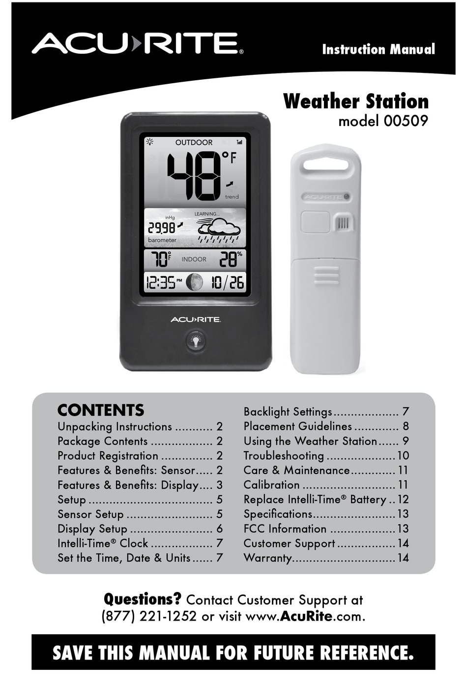 ACURITE 00509 INSTRUCTION MANUAL Pdf Download ManualsLib