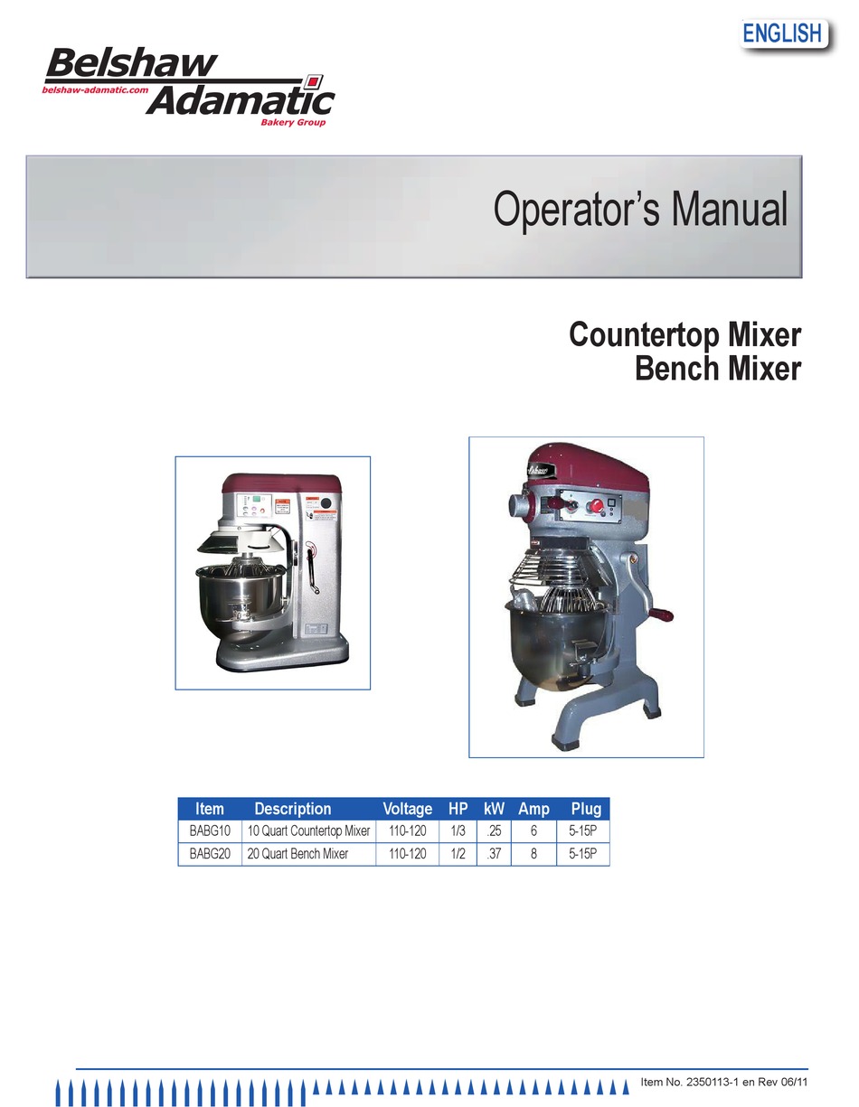 BELSHAW BROTHERS BABG10 OPERATOR'S MANUAL Pdf Download | ManualsLib