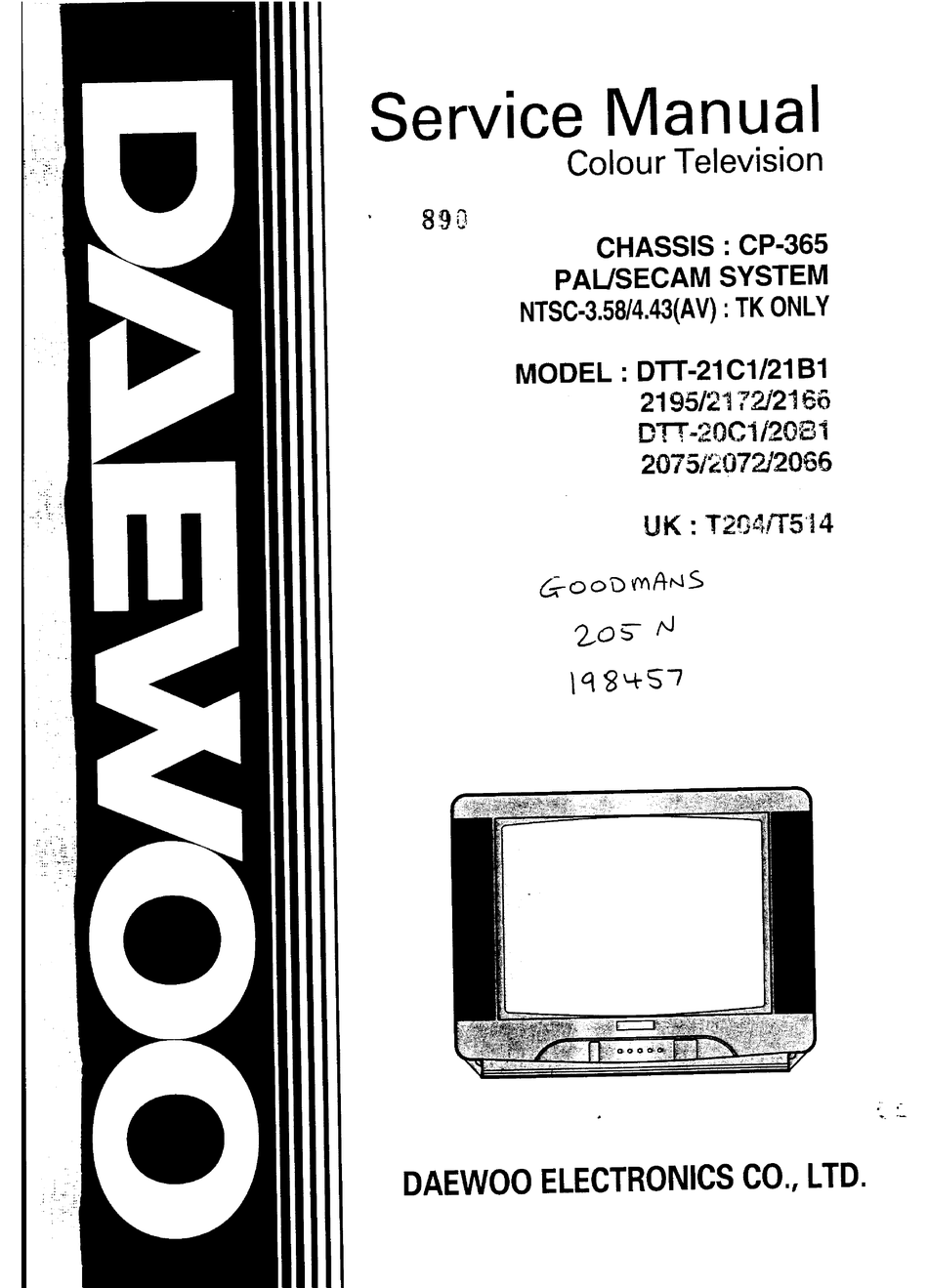 DAEWOO DT-21C1 SERVICE MANUAL Pdf Download | ManualsLib