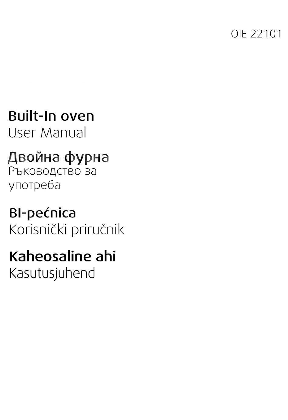 BEKO OIE 22101 USER MANUAL Pdf Download | ManualsLib