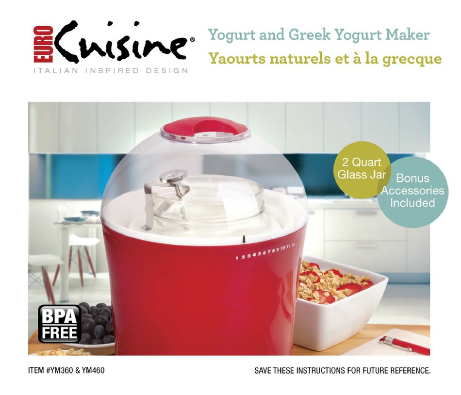 EURO CUISINE YM360 INSTRUCTIONS MANUAL Pdf Download ManualsLib