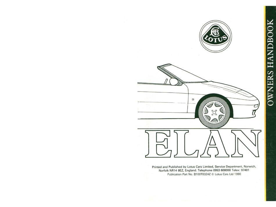 LOTUS ELAN OWNER'S MANUAL Pdf Download | ManualsLib