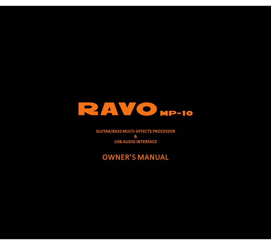 Ravo Mp 10 Owner S Manual Pdf Download Manualslib