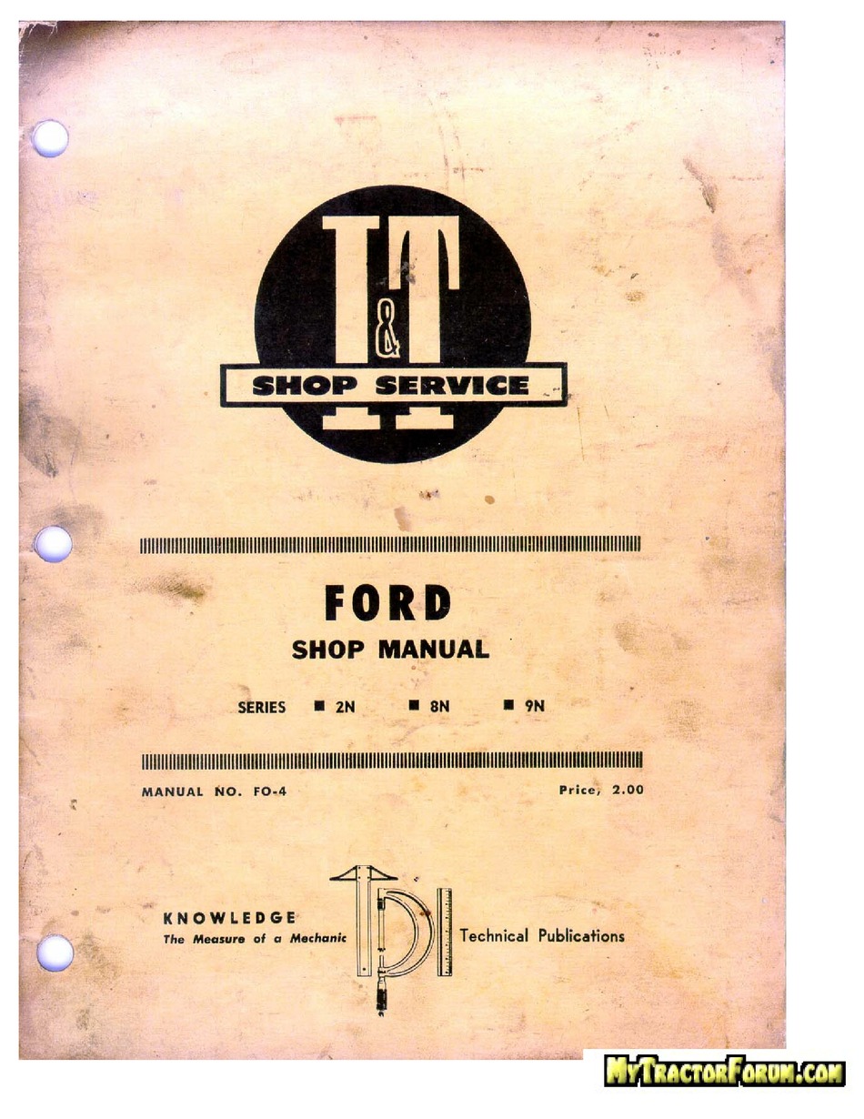 Ford 8n 8nan Shop Manual Pdf Download Manualslib
