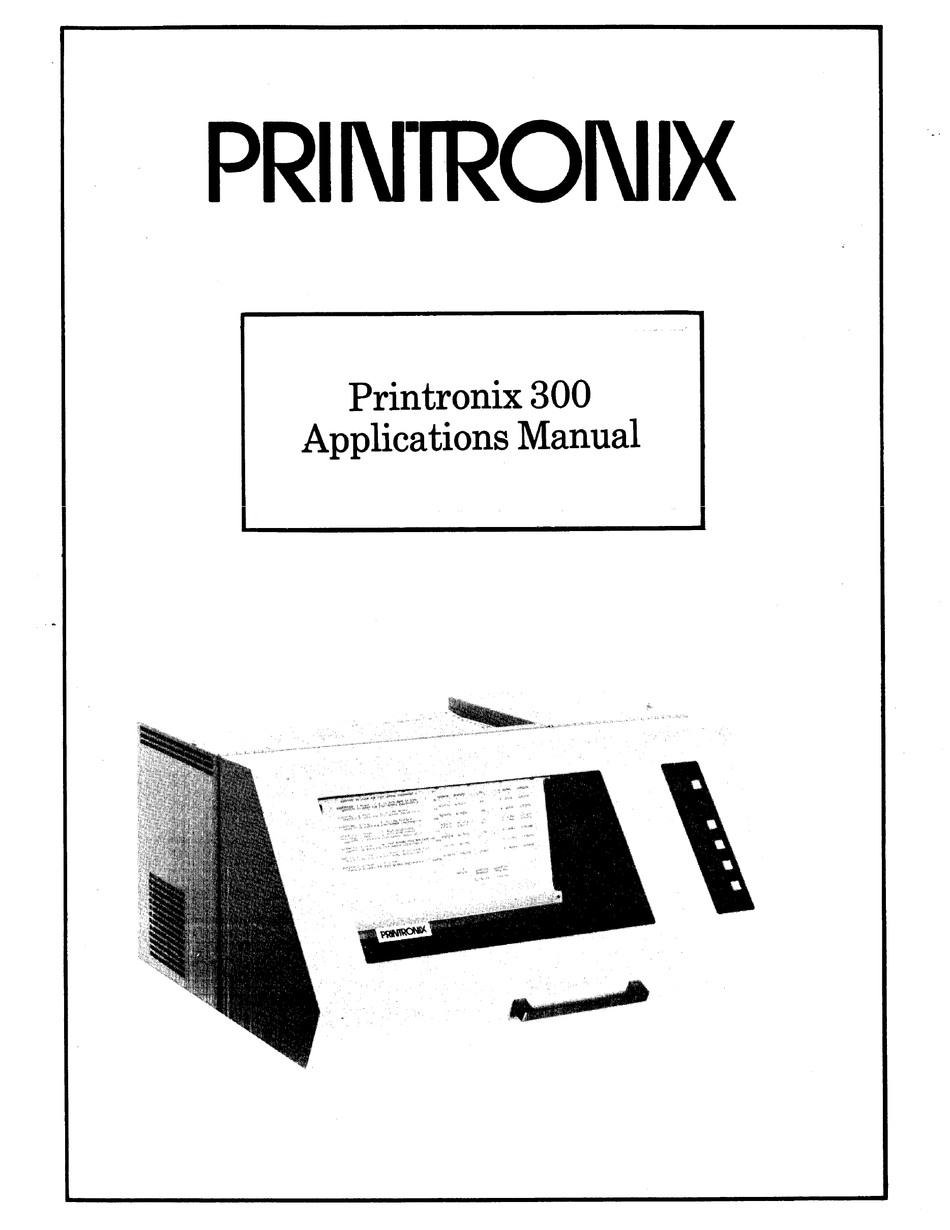 PRINTRONIX 300 APPLICATIONS MANUAL Pdf Download ManualsLib
