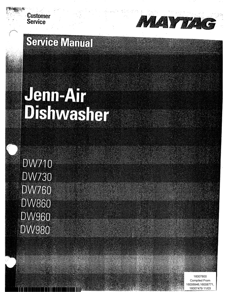 JENNAIR DW710 SERVICE MANUAL Pdf Download ManualsLib