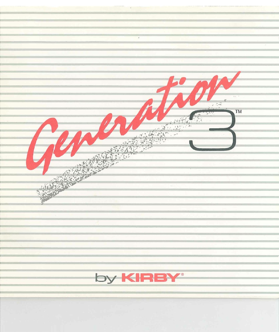 KIRBY GENERATION 3 G3D MANUAL Pdf Download | ManualsLib