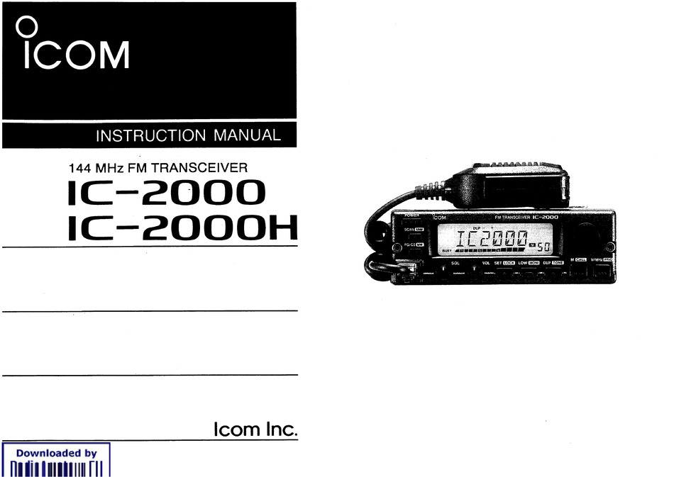 I Ic 2000 Instruction Manual Pdf Download Manualslib
