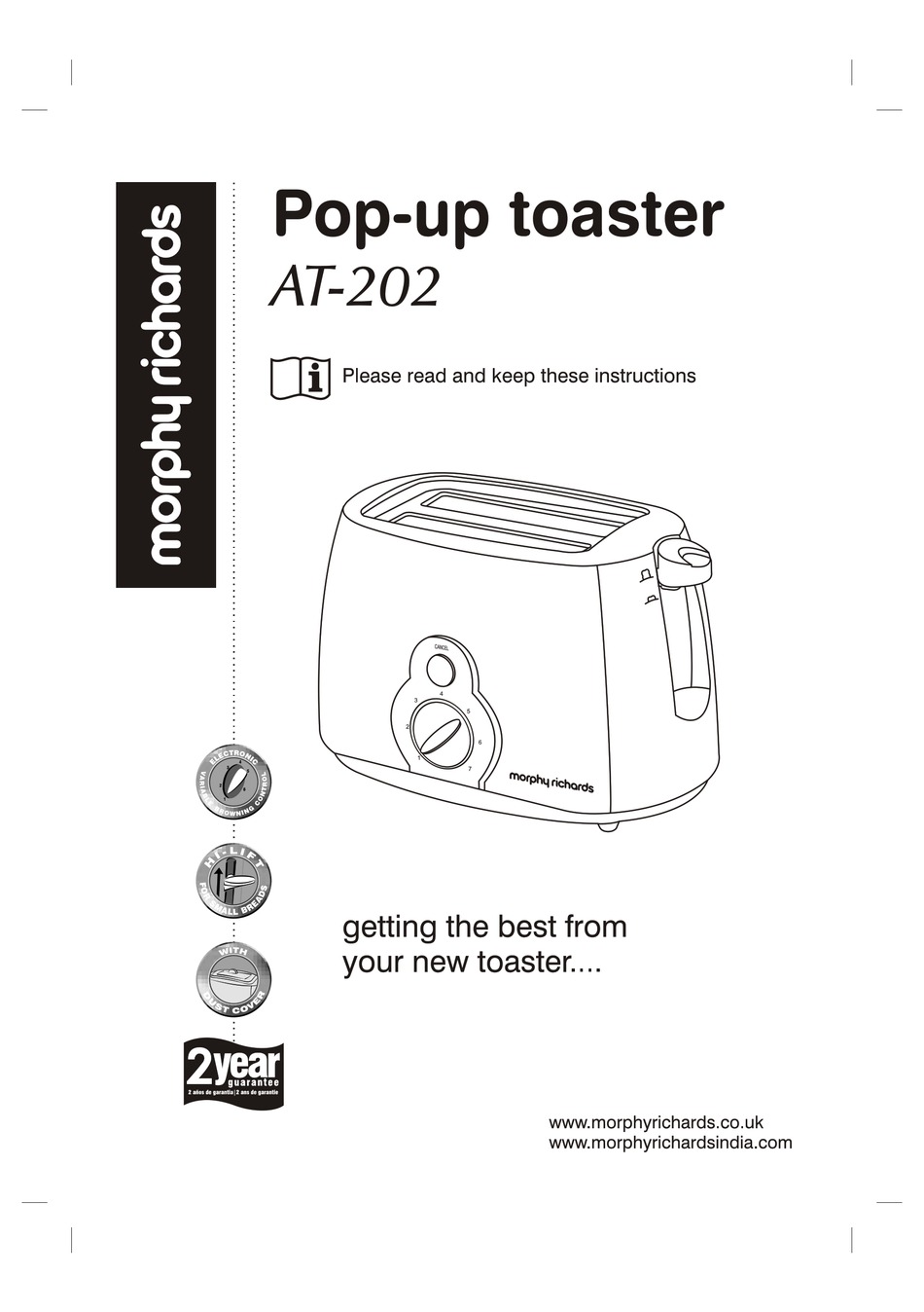 MORPHY RICHARDS AT202 INSTRUCTIONS MANUAL Pdf Download ManualsLib