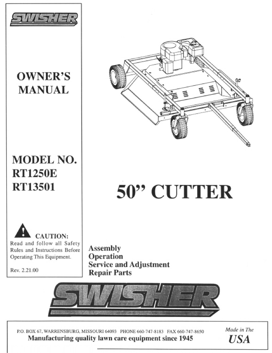SWISHER RT1250E OWNER'S MANUAL Pdf Download ManualsLib