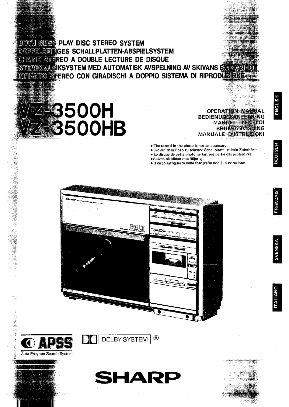 SHARP VZ-3500H OPERATION MANUAL Pdf Download | ManualsLib