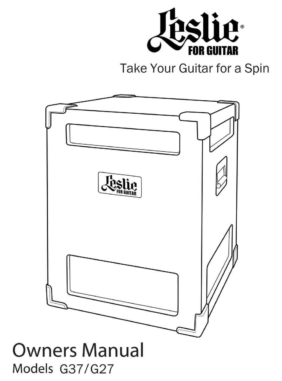 LESLIE G37 OWNER'S MANUAL Pdf Download ManualsLib