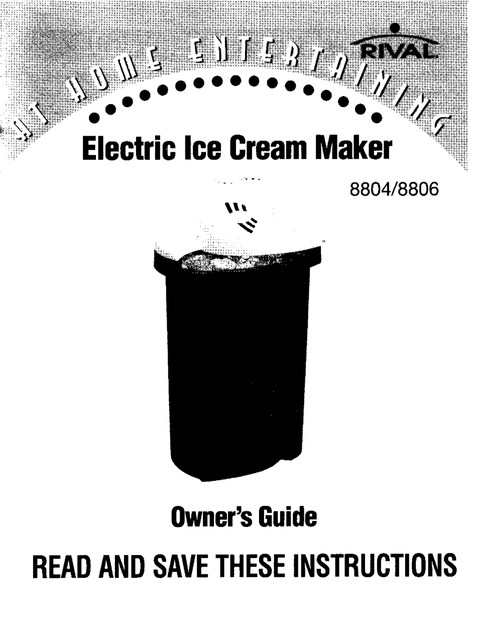 Rival ice 2024 cream maker instructions