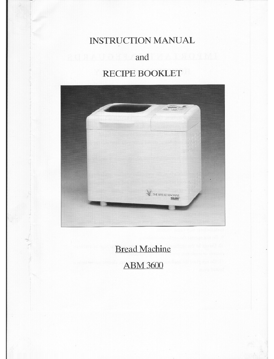 ABM 3600 bread maker pdf manual download. 