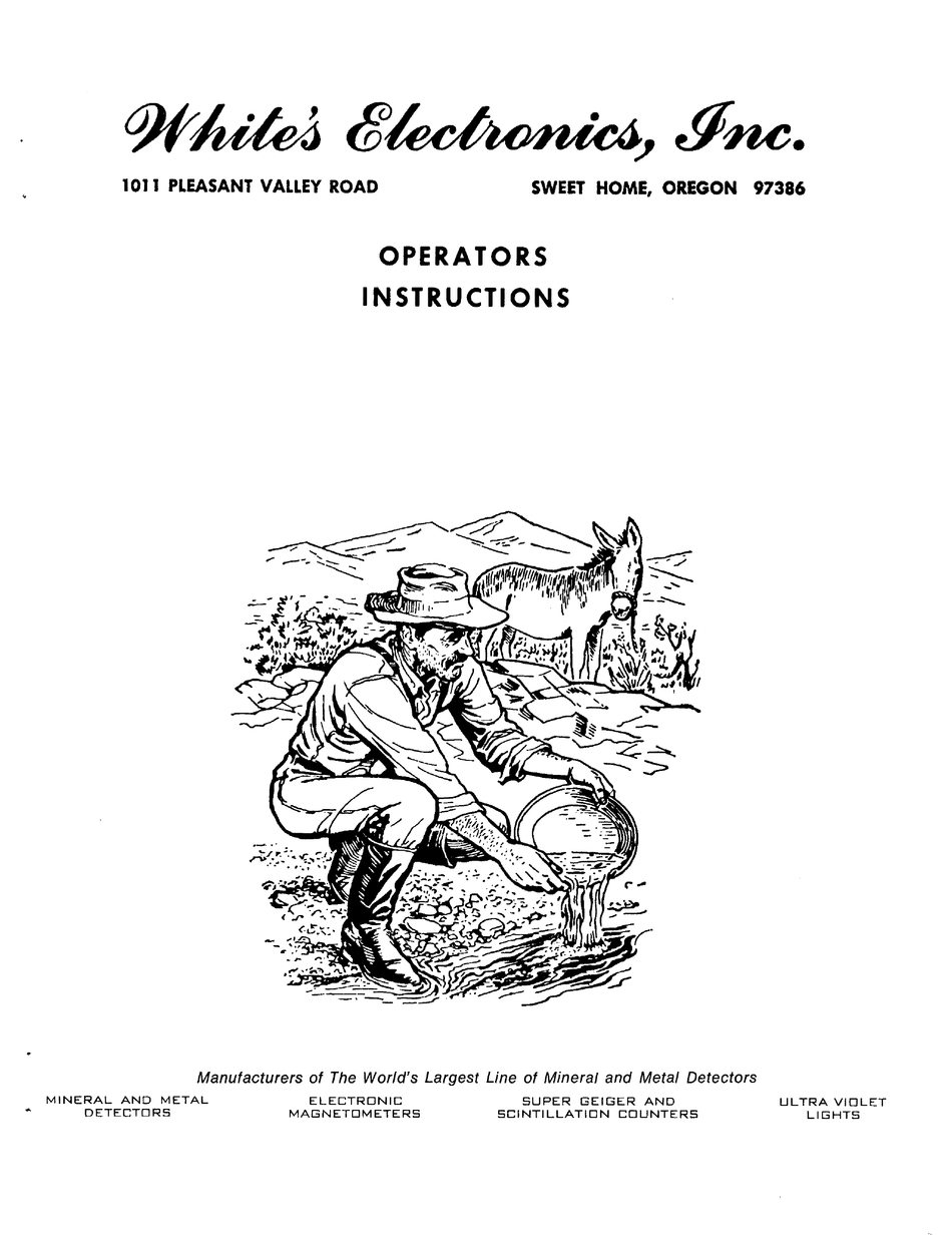WHITE'S GOLDMASTER 64TR OPERATING INSTRUCTIONS MANUAL Pdf Download