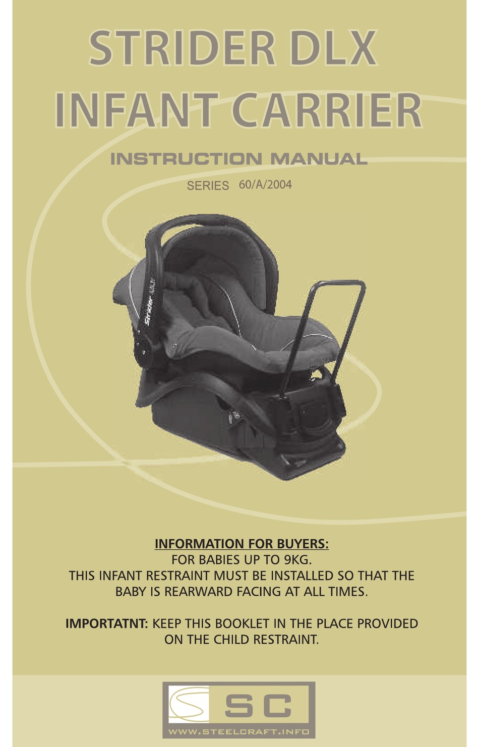 Steelcraft infant carrier manual sale