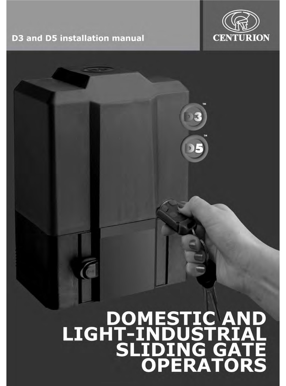 CENTURION D3 INSTALLATION MANUAL Pdf Download ManualsLib