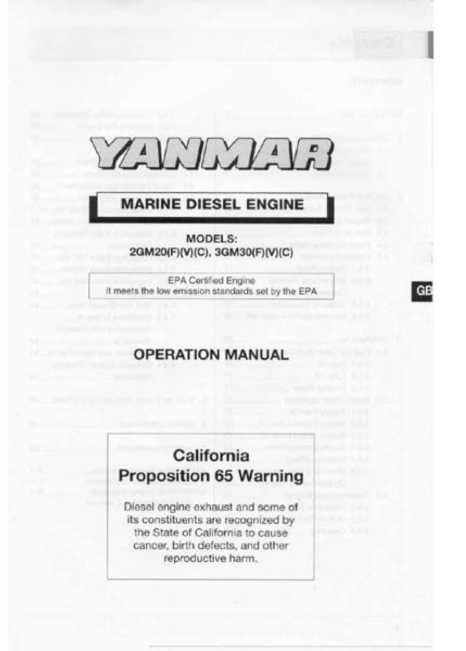 YANMAR 2GM20 OPERATION MANUAL Pdf Download | ManualsLib