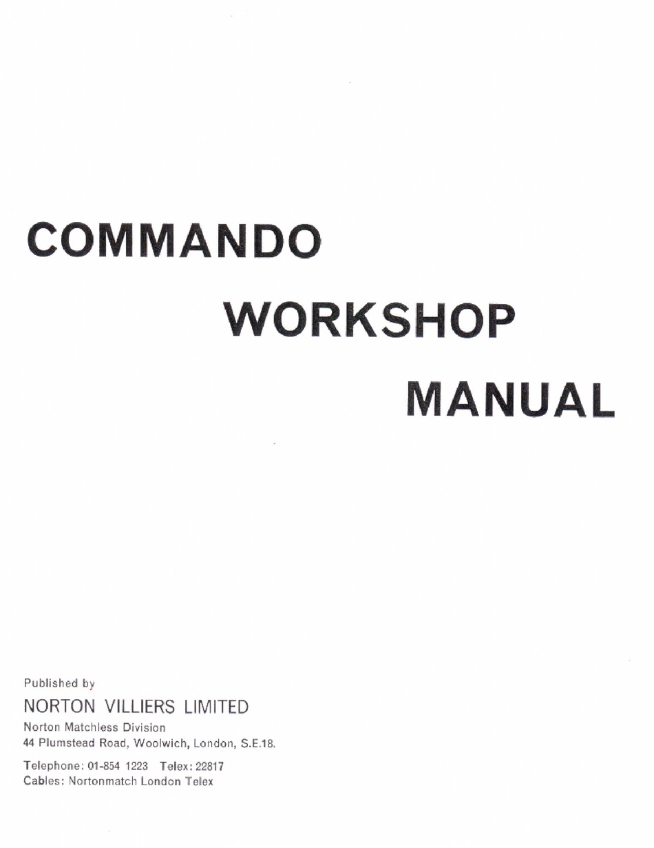 Norton Commando Workshop Manual Book Catalog L12425 