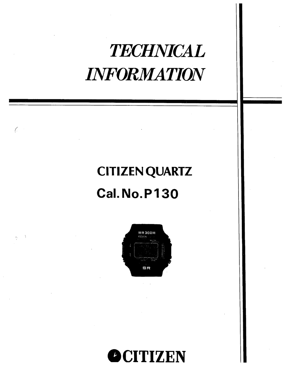 CITIZEN P130 TECHNICAL INFORMATION Pdf Download | ManualsLib