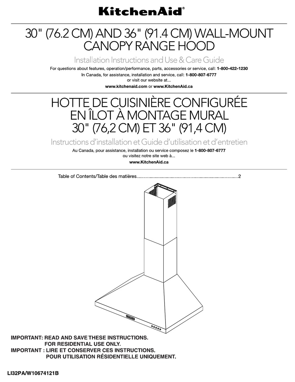 KITCHENAID KVWB406DSS INSTALLATION INSTRUCTIONS AND USE & CARE MANUAL
