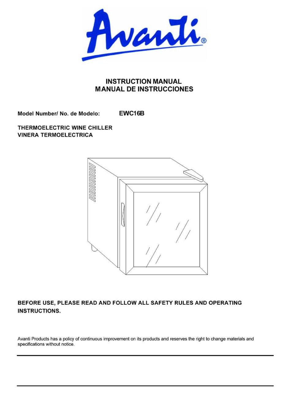 AVANTI EWC16B INSTRUCTION MANUAL Pdf Download ManualsLib