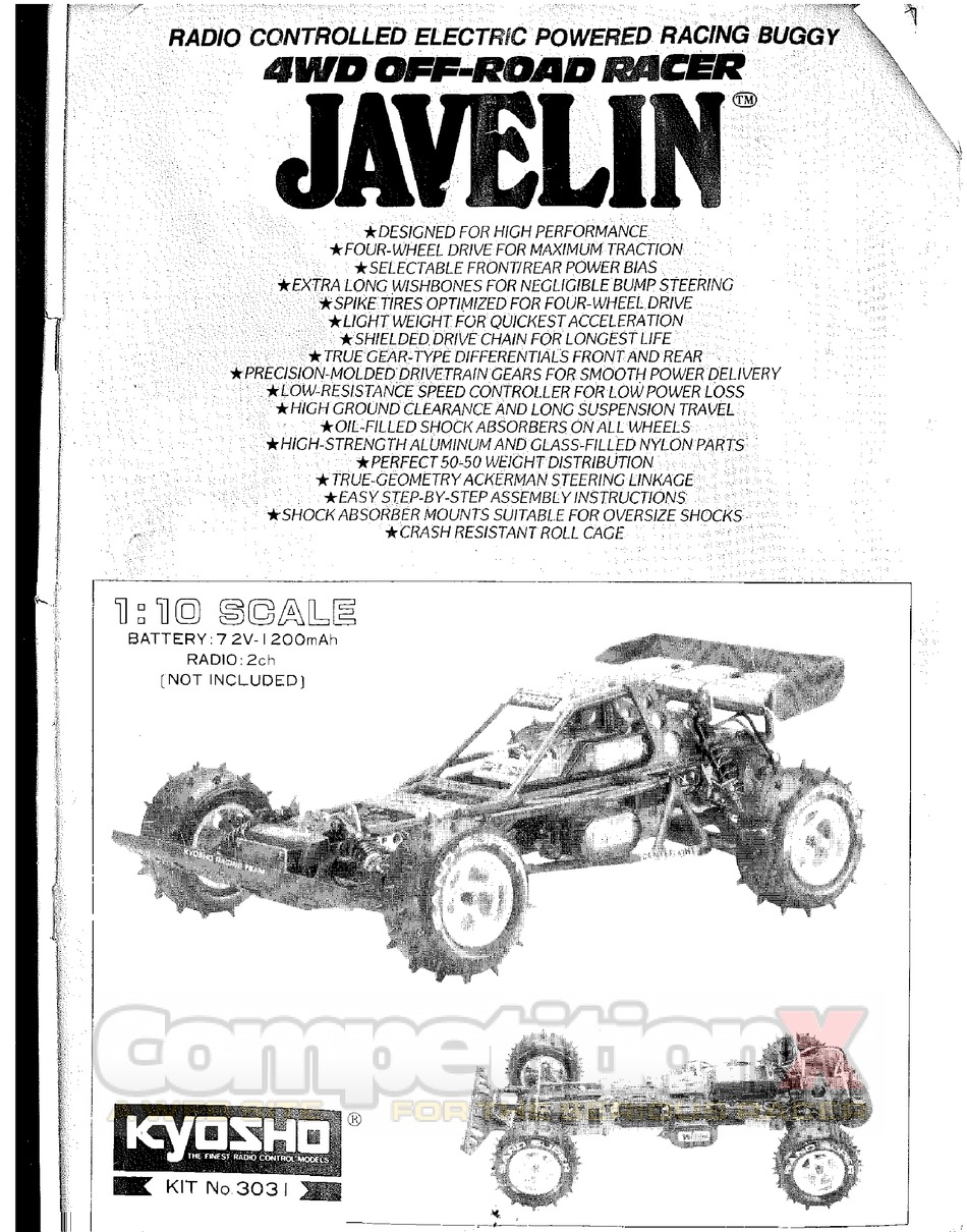 KYOSHO JAVELIN 3031 ASSEMBLY MANUAL Pdf Download ManualsLib