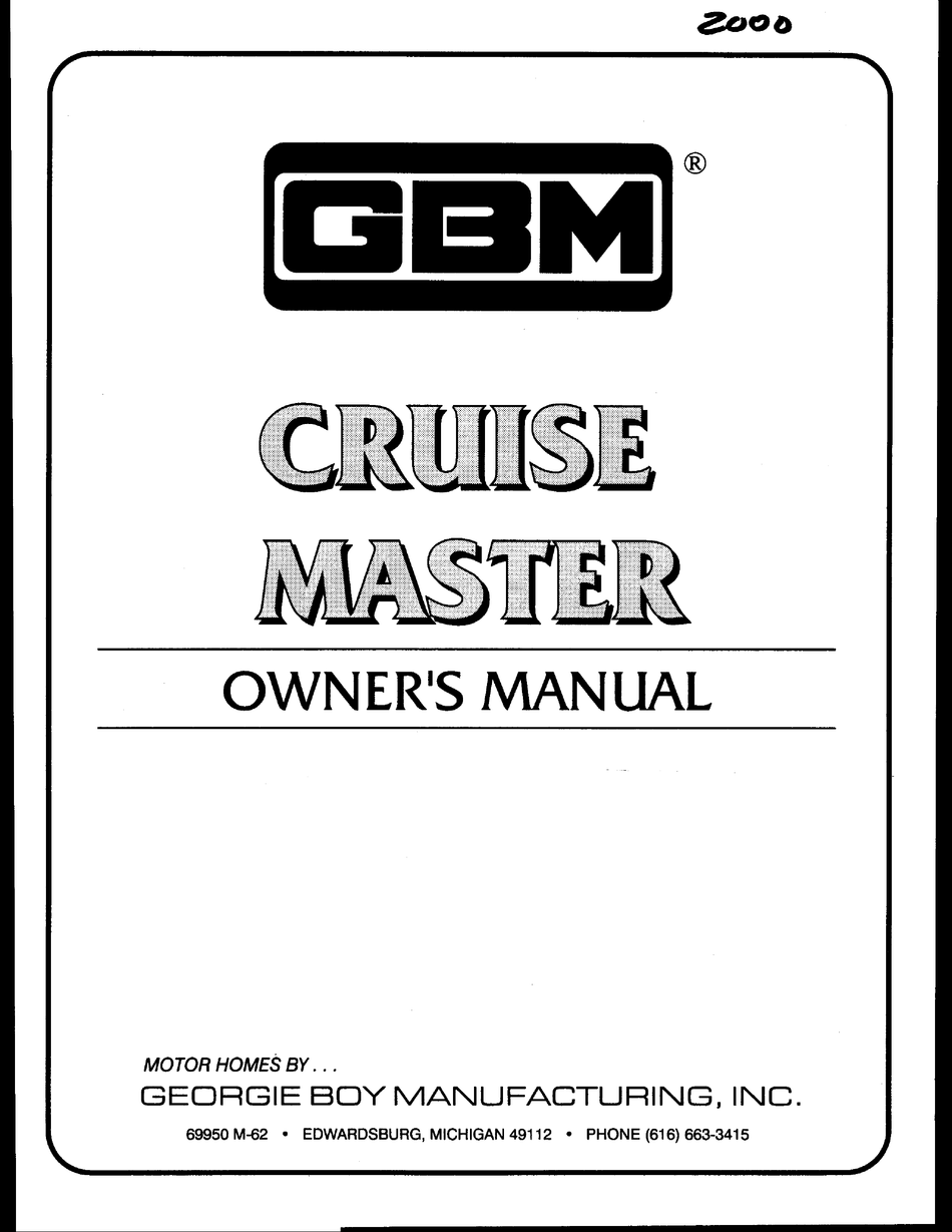 GBM CRUISE MASTER OWNERS MANUAL Pdf Download ManualsLib pic