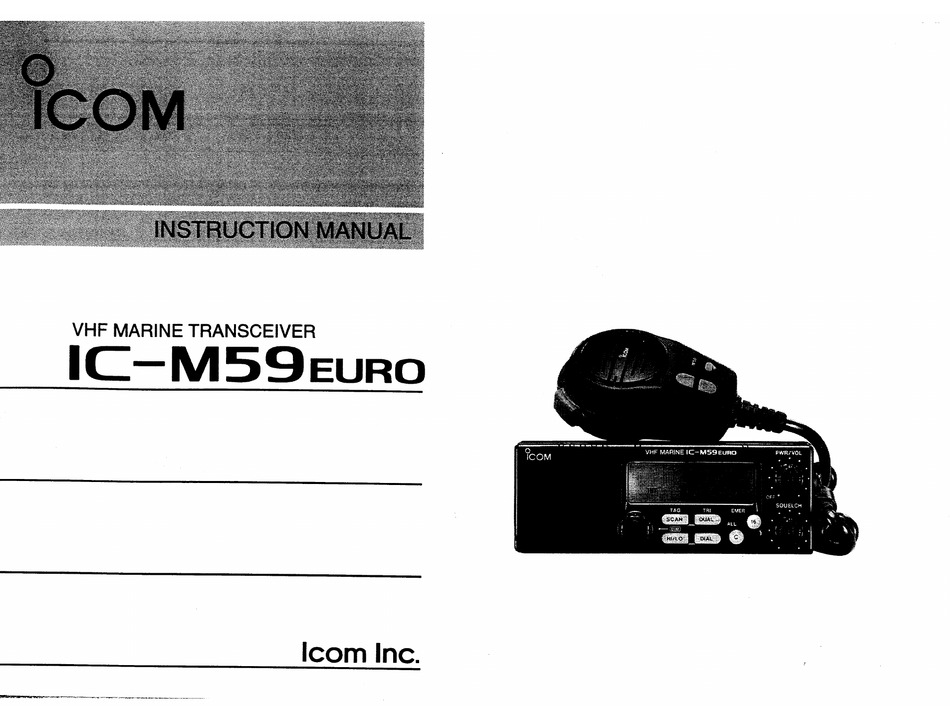 ICOM IC-M59EURO INSTRUCTION MANUAL Pdf Download | ManualsLib