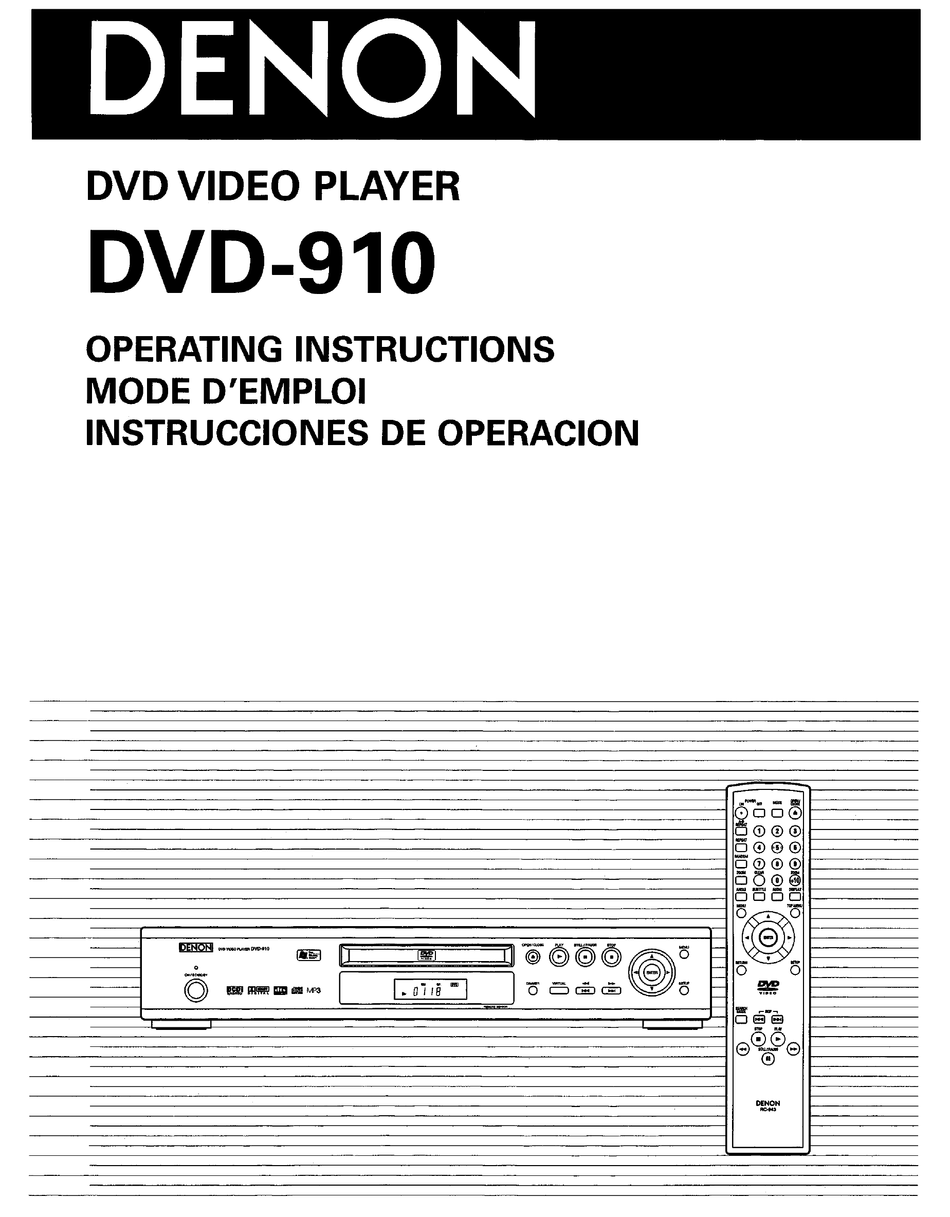 Denon Dvd 910 Operating Insructions Pdf Download Manualslib