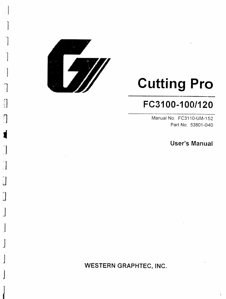 GRAPHTEC FC9000 SERIES USER MANUAL Pdf Download