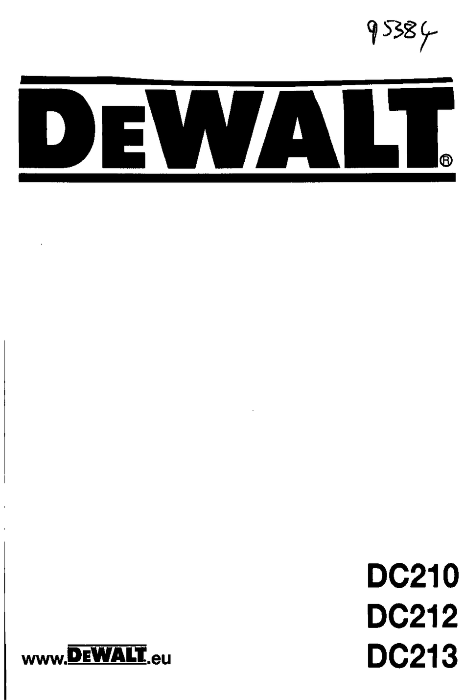 beskyttelse Alle slags pause DEWALT DC210 INSTRUCTIONS MANUAL Pdf Download | ManualsLib