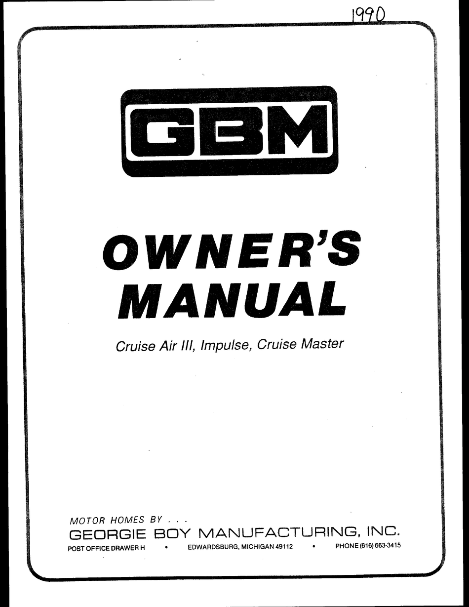 GBM CRUISE AIR III OWNERS MANUAL Pdf Download ManualsLib