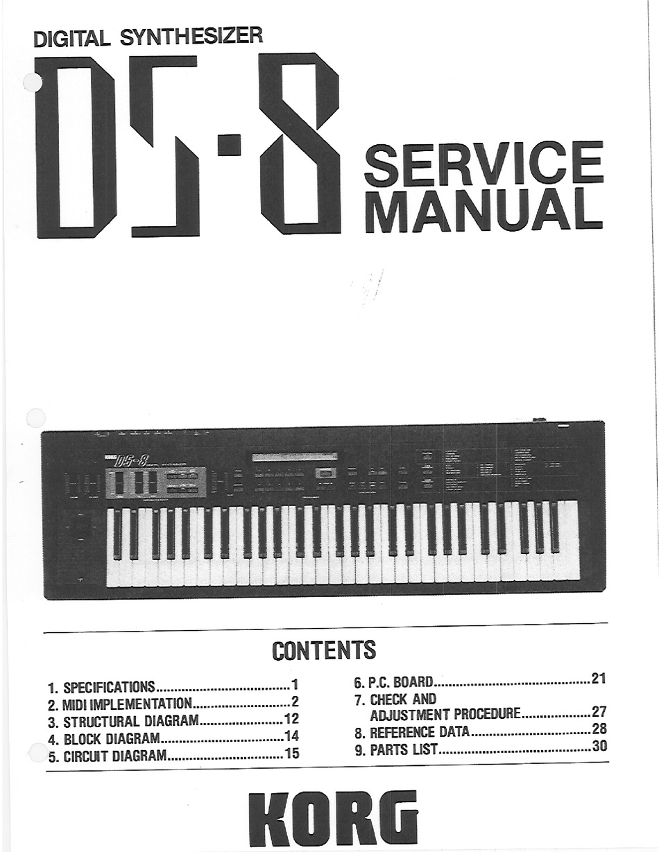 Korg Ds 8 Service Manual Pdf Download Manualslib