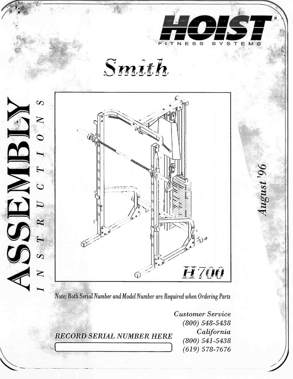 Hoist Fitness Parts Diagram