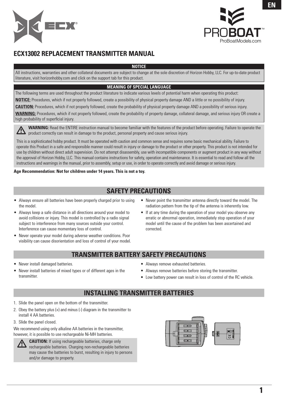 ECX ECX13002 MANUAL Pdf Download ManualsLib